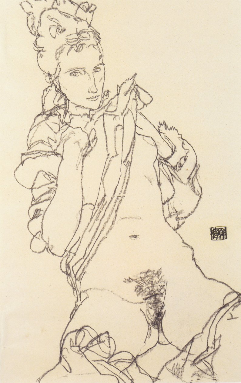 kadın çıplak by Egon Schiele