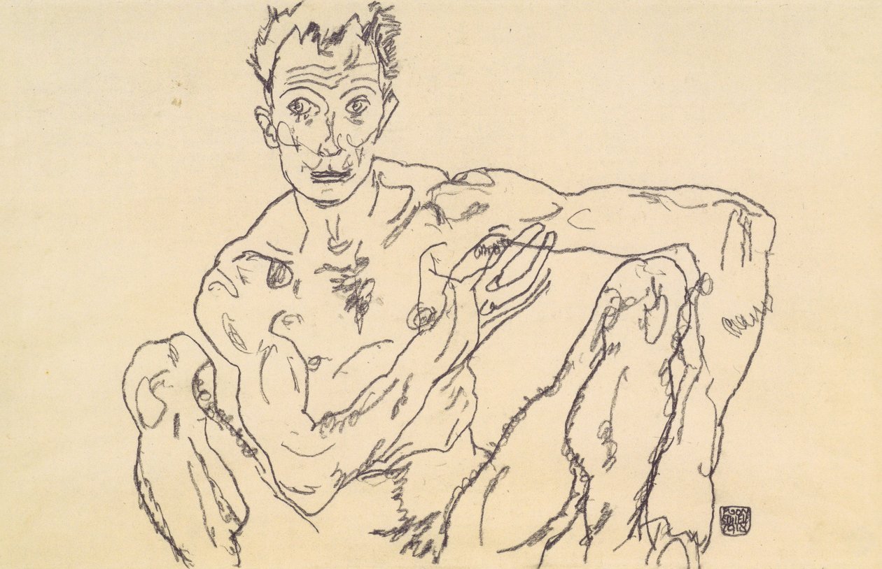 Aktselbstbildnis by Egon Schiele