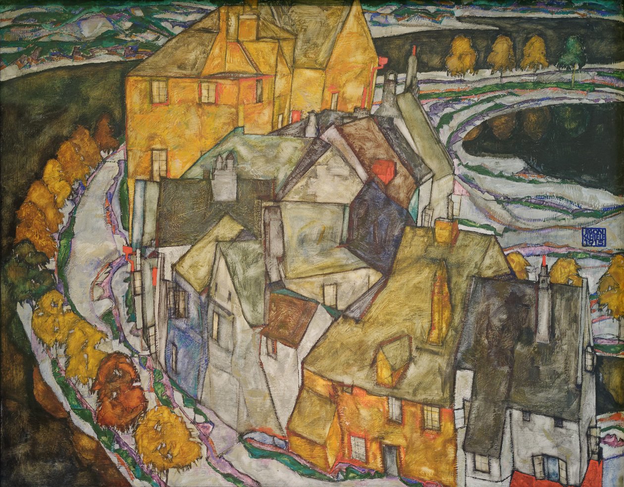 Hilal Evleri II (Ada Kasabası) by Egon Schiele