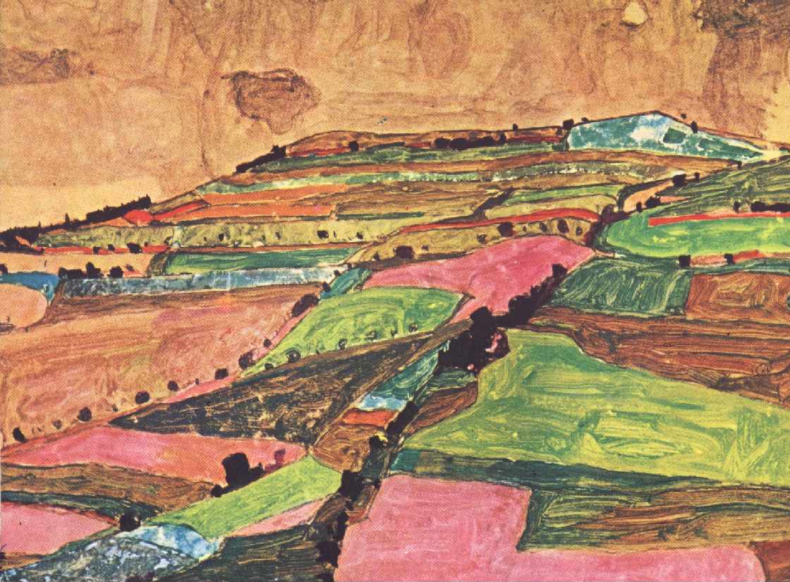 Tarla manzarası by Egon Schiele