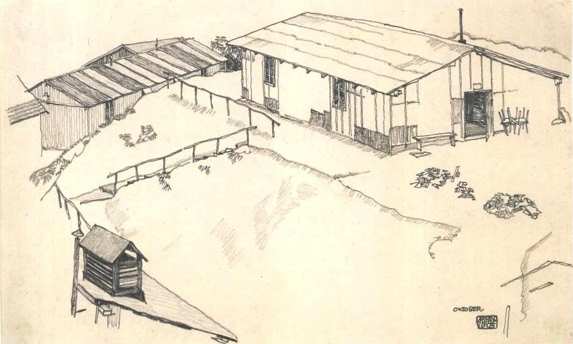 kulübe ile ev by Egon Schiele