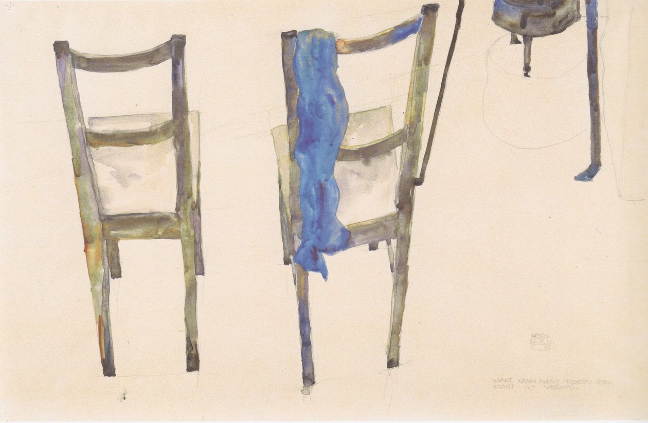Sanat modern olamaz, sanat sonsuzdur by Egon Schiele