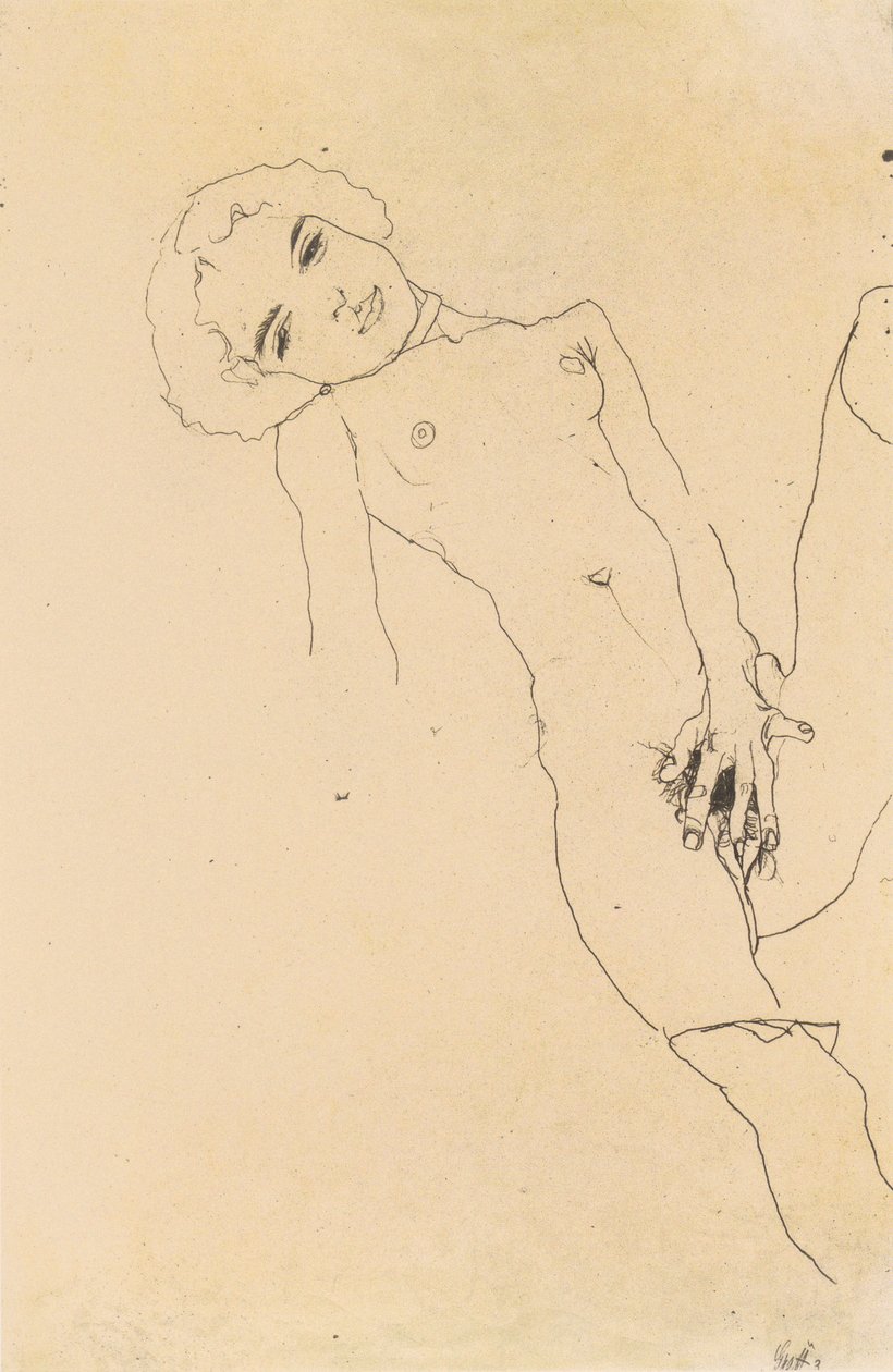 kız mastürbasyon by Egon Schiele