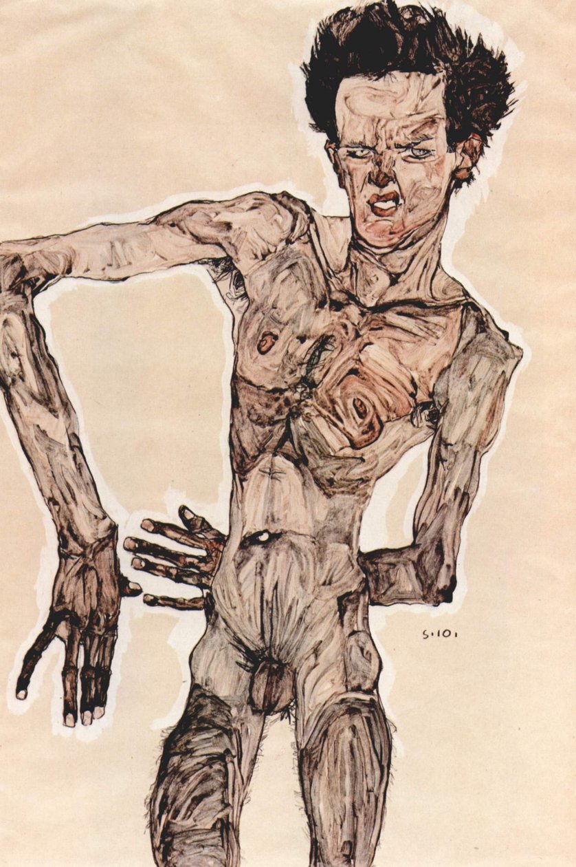 erkek çıplak by Egon Schiele