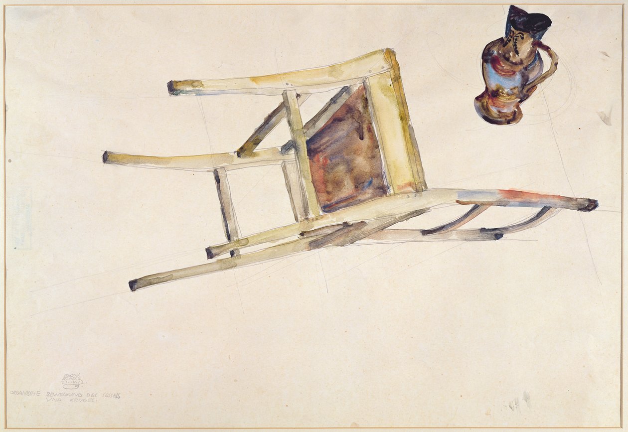 Sandalye ve Sürahinin Organik Hareketi, 1912 by Egon Schiele