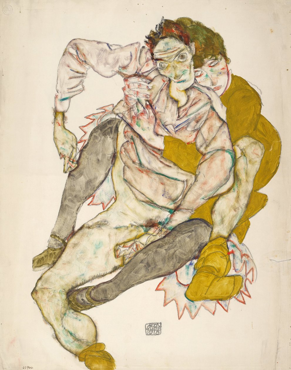 Oturan Çift, 1915 by Egon Schiele