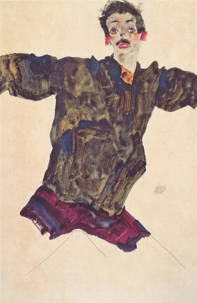 Kolları açılmış otoportre by Egon Schiele