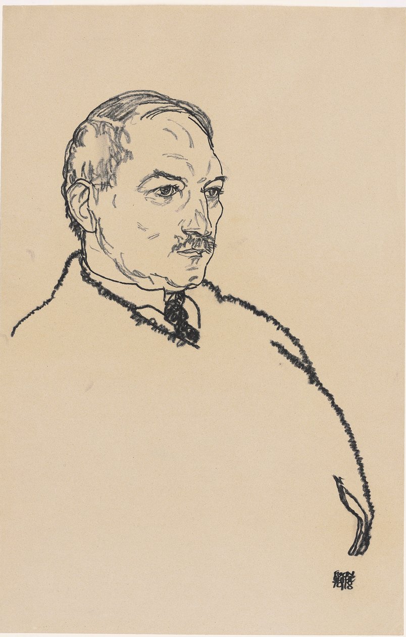 Ağustos Lederer, 1918 by Egon Schiele