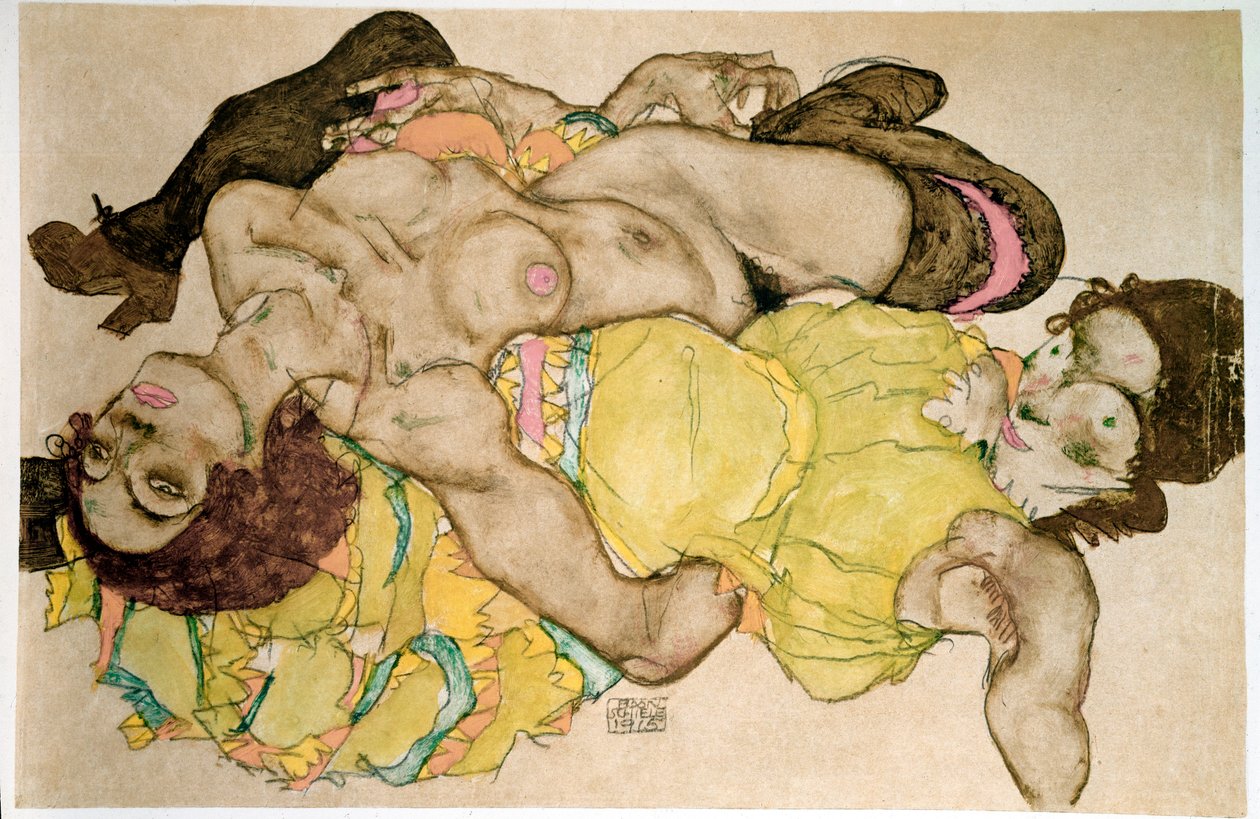 Kıvrımlı kadınlar. Egon Schiele