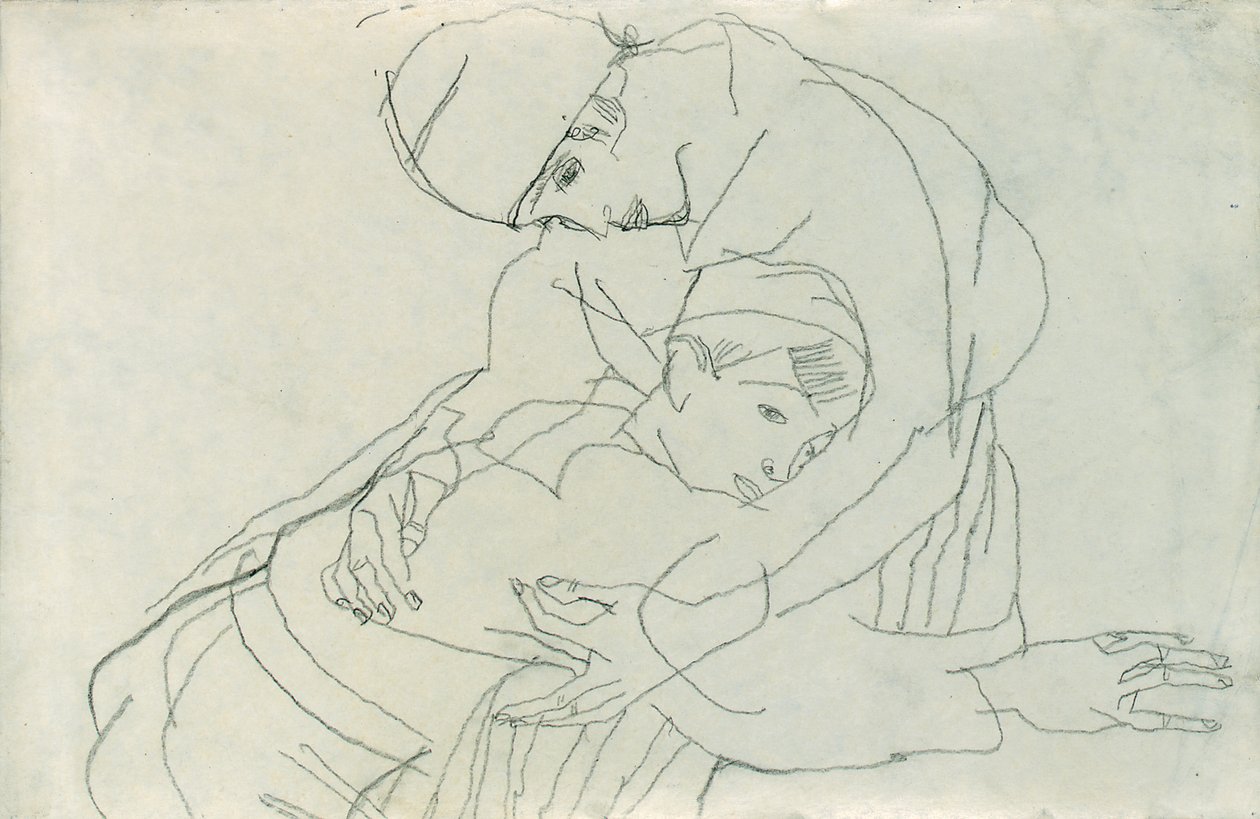 Kucaklamak, 1914 by Egon Schiele