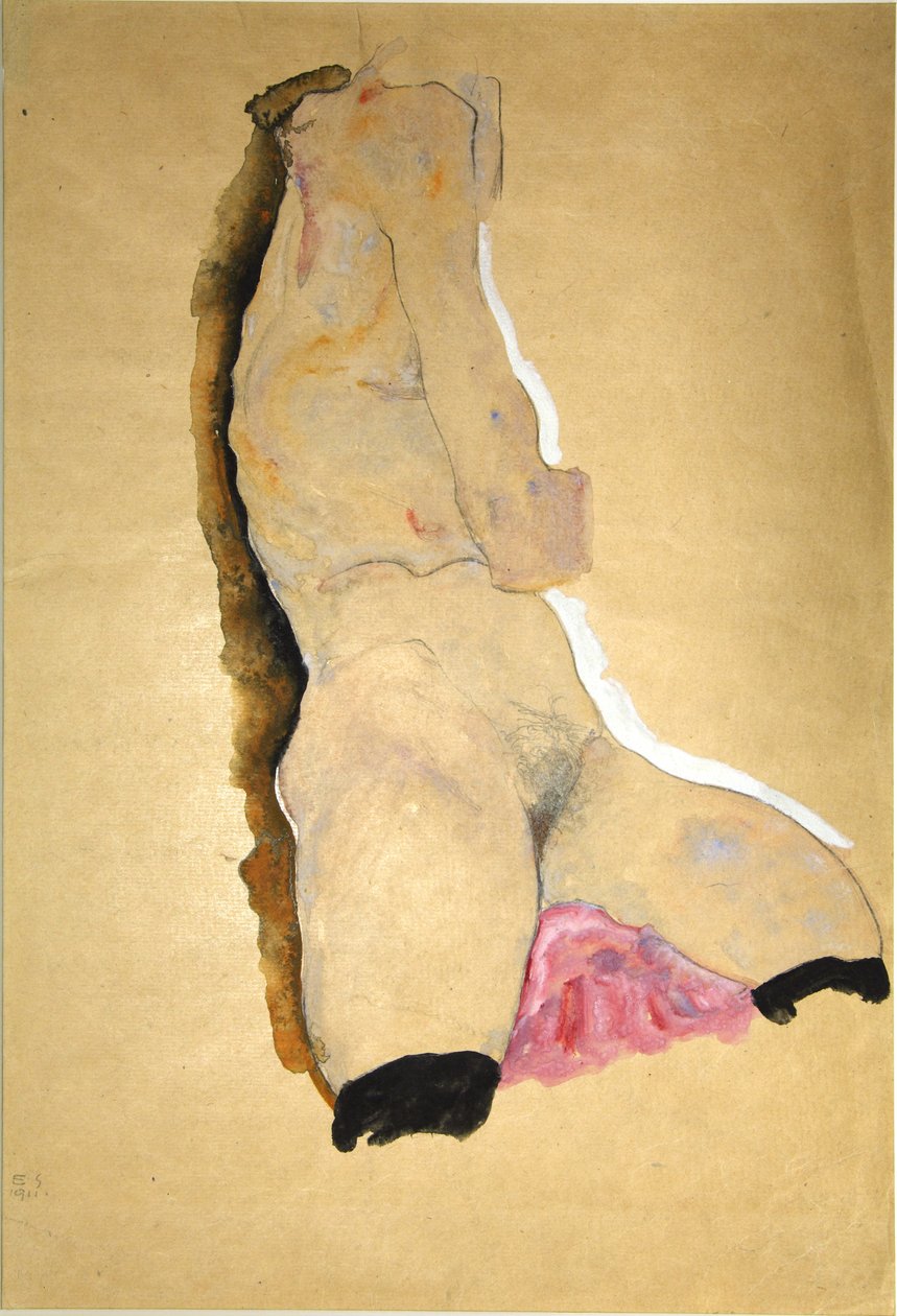 Kadın gövde, 1911. by Egon Schiele