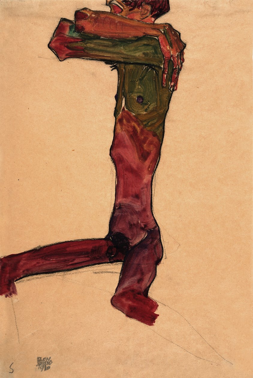 Erkek Çıplak, 1910. by Egon Schiele