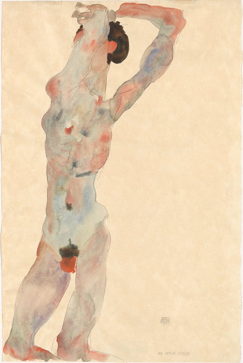 Erkek çıplak, 1912. by Egon Schiele