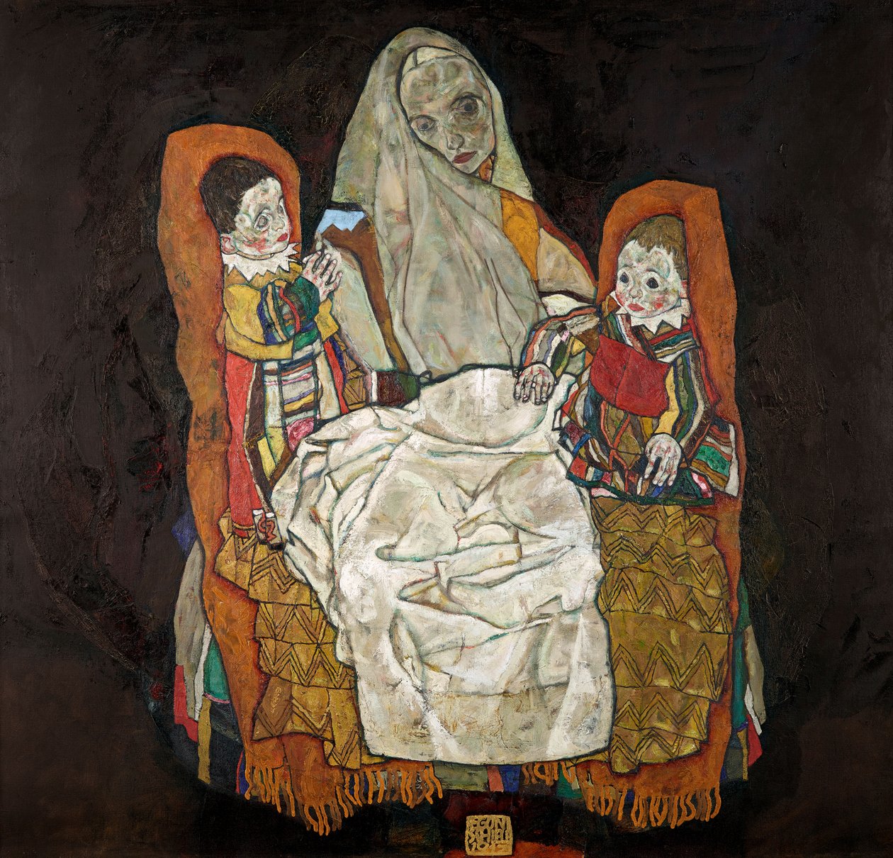 İki Çocuklu Anne III, 1915-1917. by Egon Schiele