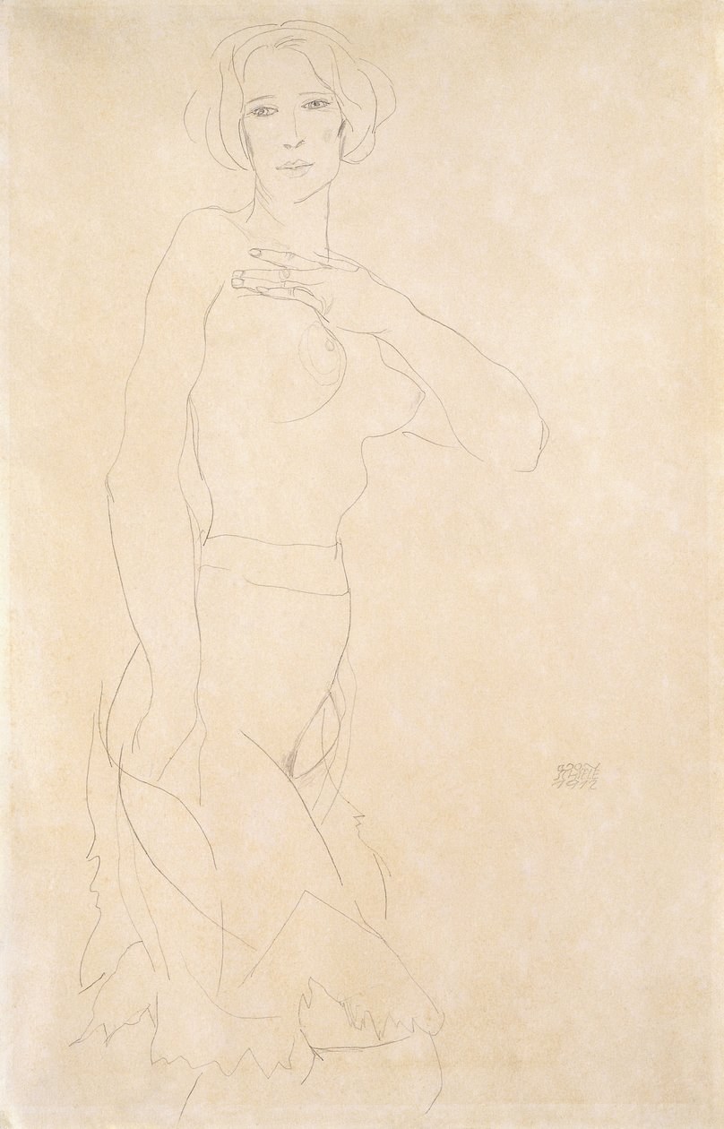 çıplak kız; Madchenakt, 1912 by Egon Schiele