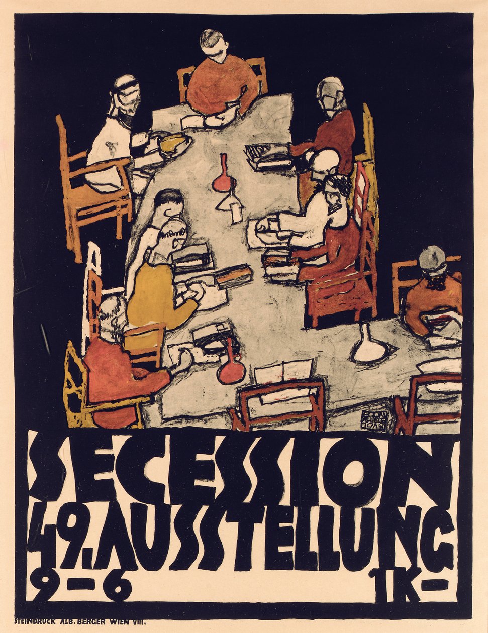 Afiş reklamı Secession 49 Sergisi by Egon Schiele
