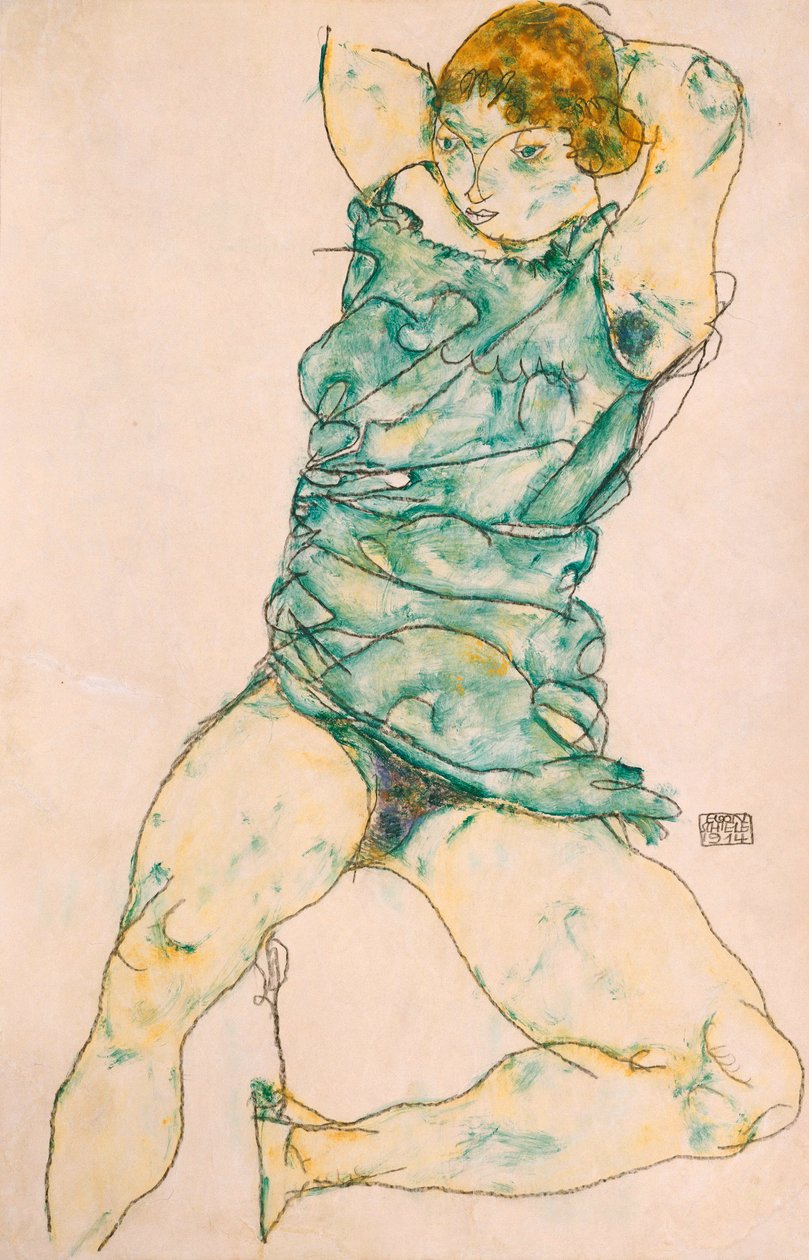 Yatan Kız, 1914 by Egon Schiele