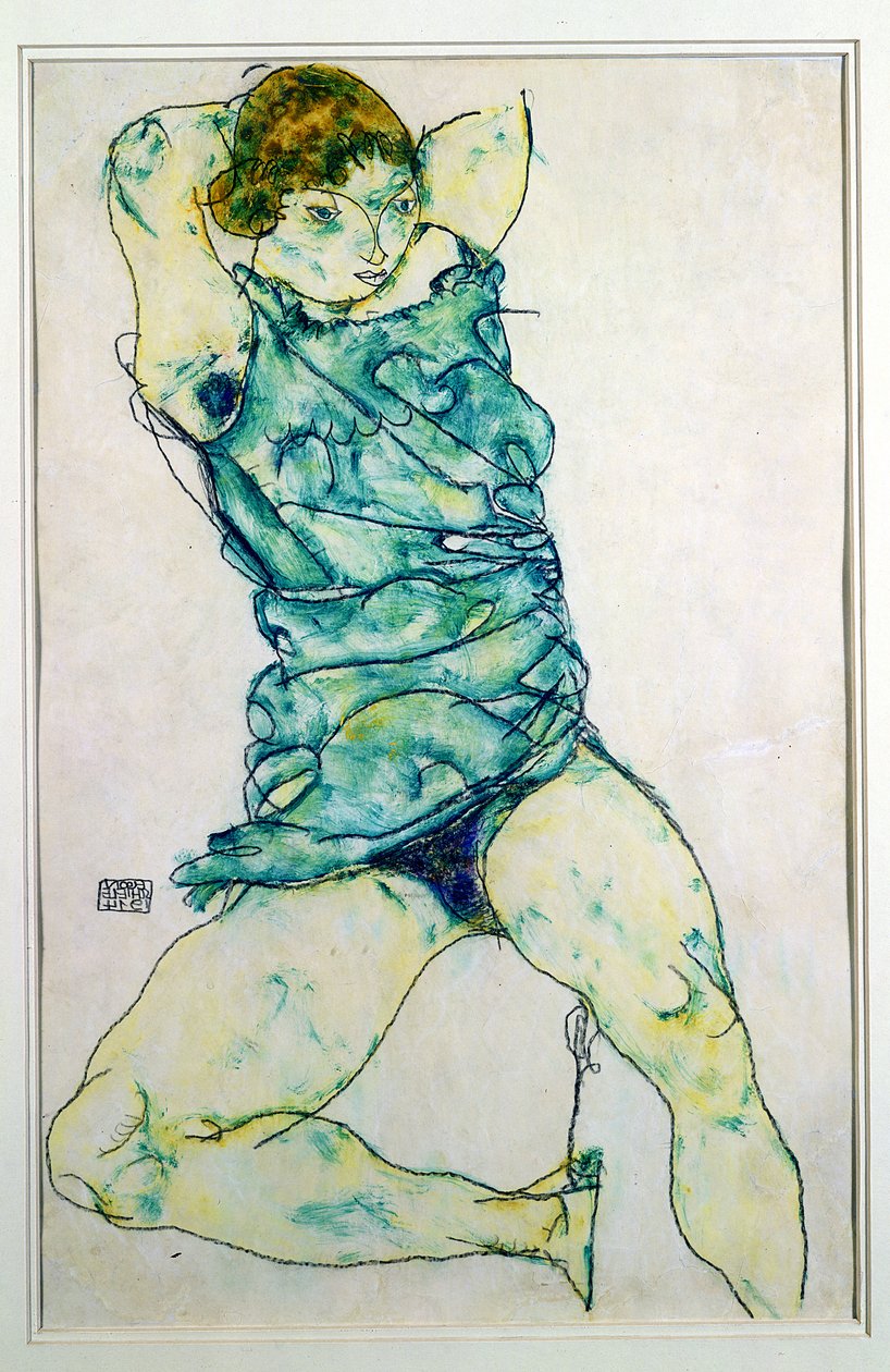 uzanmış kız by Egon Schiele