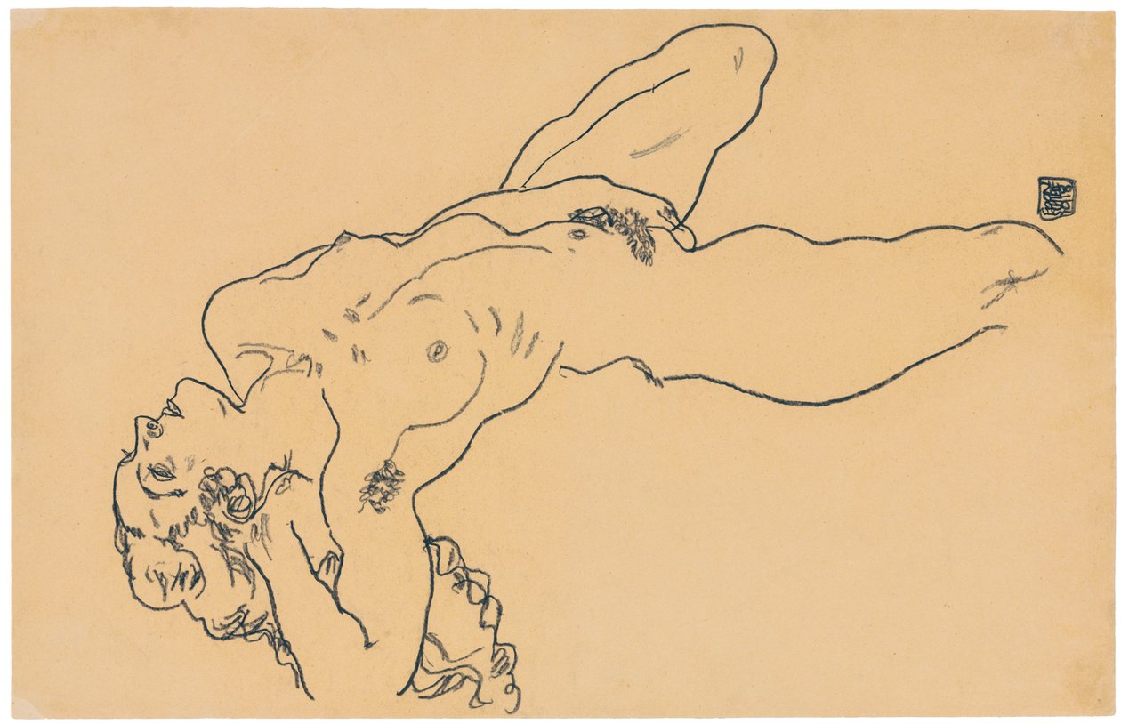 Çıplak uzanmış, 1918 by Egon Schiele