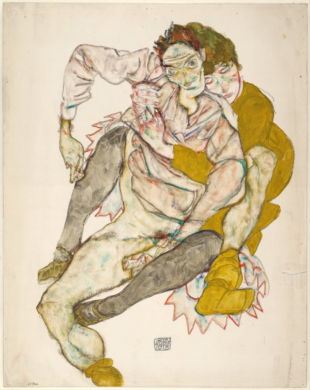 Oturan Çift, 1915 by Egon Schiele