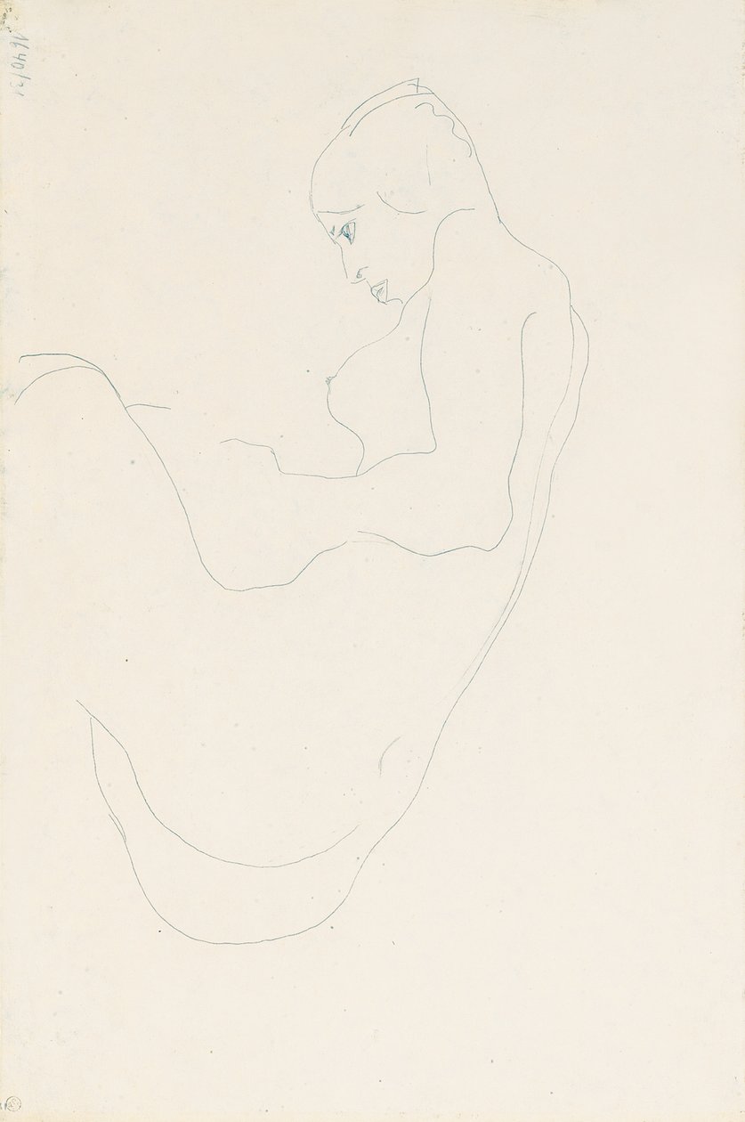 Çıplak oturmuş, 1912 by Egon Schiele