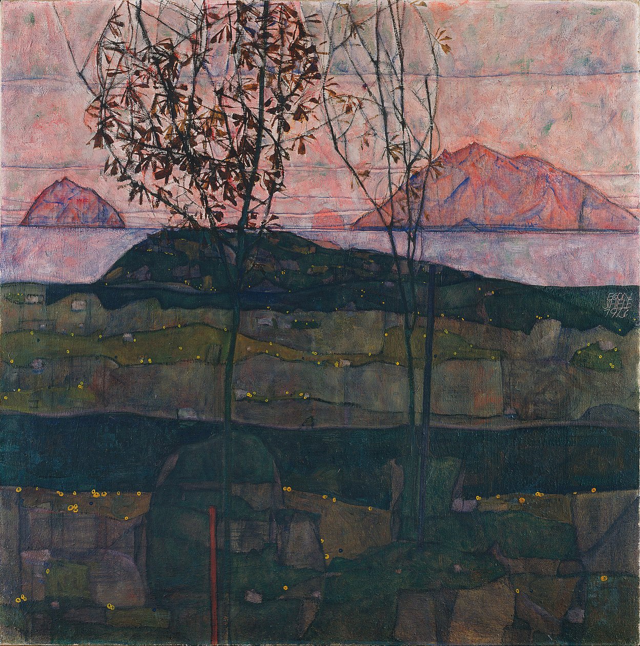 Batan Güneş, 1913 by Egon Schiele