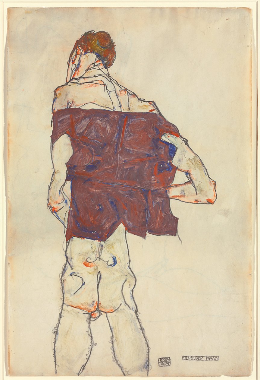 ayakta adam by Egon Schiele