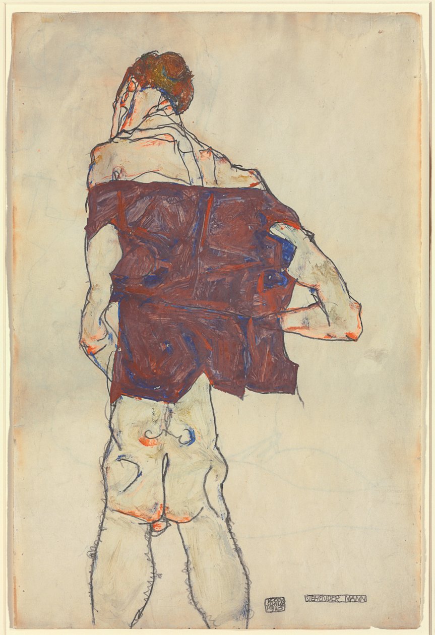 duran adam; Ayakta Adam, 1913 by Egon Schiele