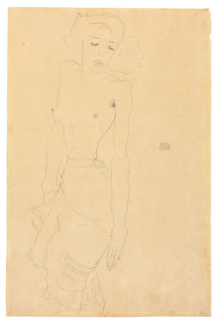 Ayakta duran kadın, 1911 by Egon Schiele