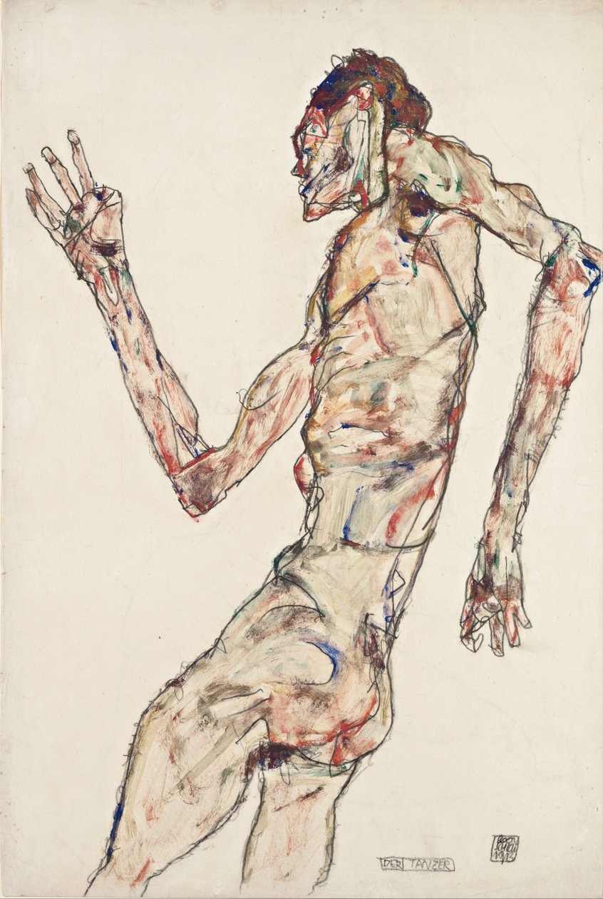 Dansçı, 1913 by Egon Schiele