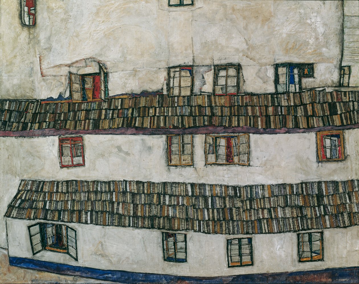 Bir Evin Windows Cephesi, 1914. by Egon Schiele
