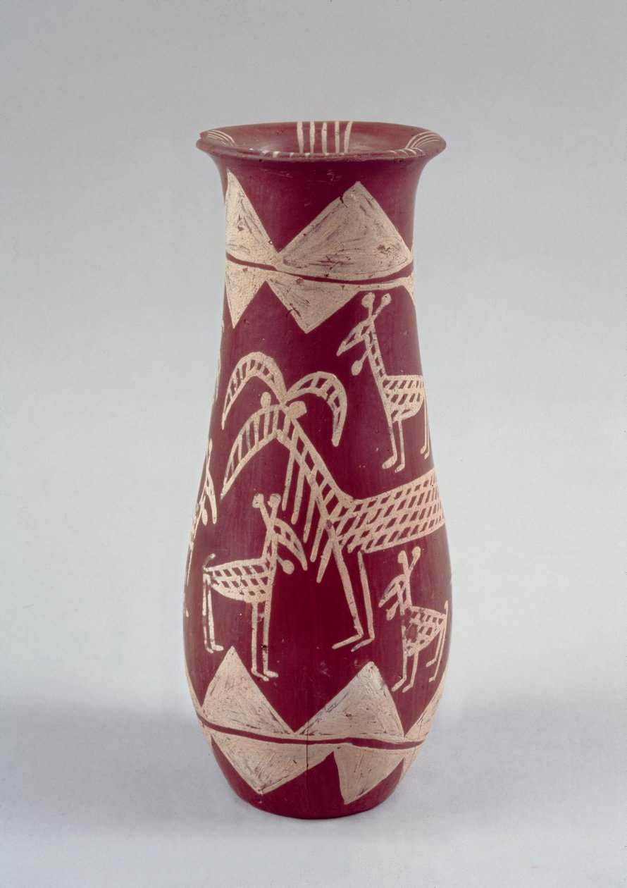 Kadeh, Naqada dönemi c.4000-3100 M.Ö., (boyalı çanak çömlek) by Egyptian