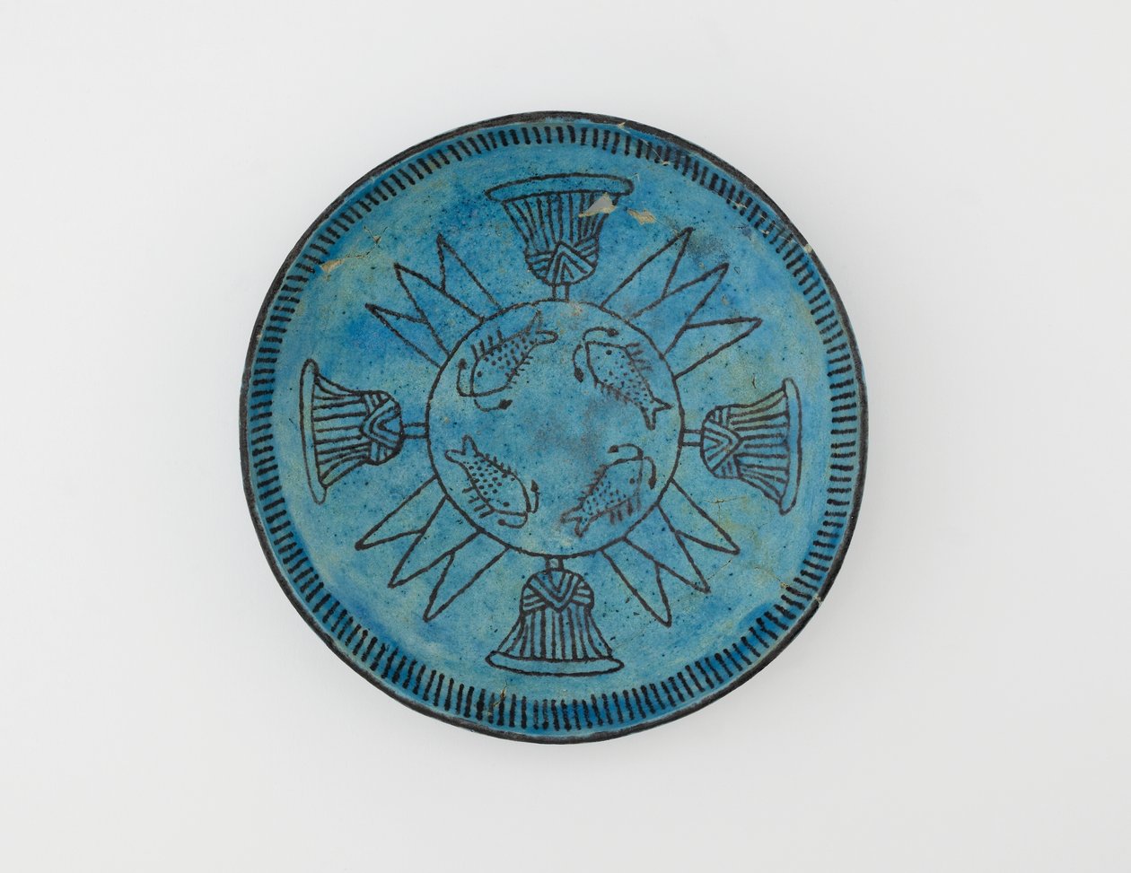 Kase, 18th Hanedanı veya daha sonra sırlı fayans by Egyptian 18th Dynasty
