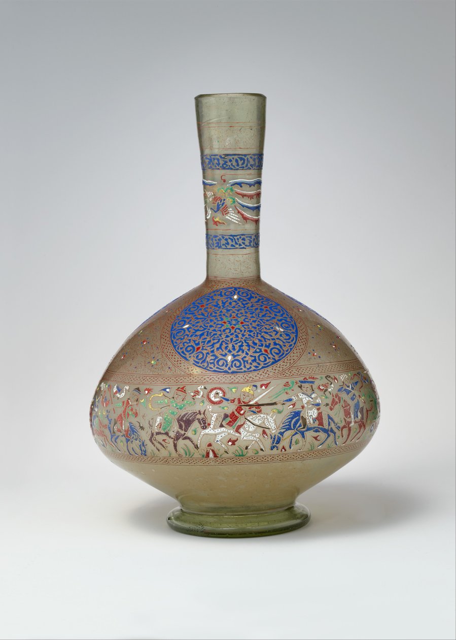 Emaye ve Yaldızlı Şişe, c.1270-99 (cam) by Egyptian School