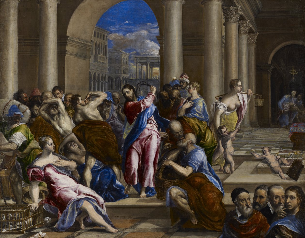 İsa sarrafları Tapınaktan sürüyor by El Greco
