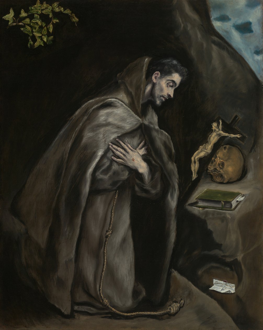 Meditasyonda Diz Çöken Aziz Francis, 15951600. by El Greco