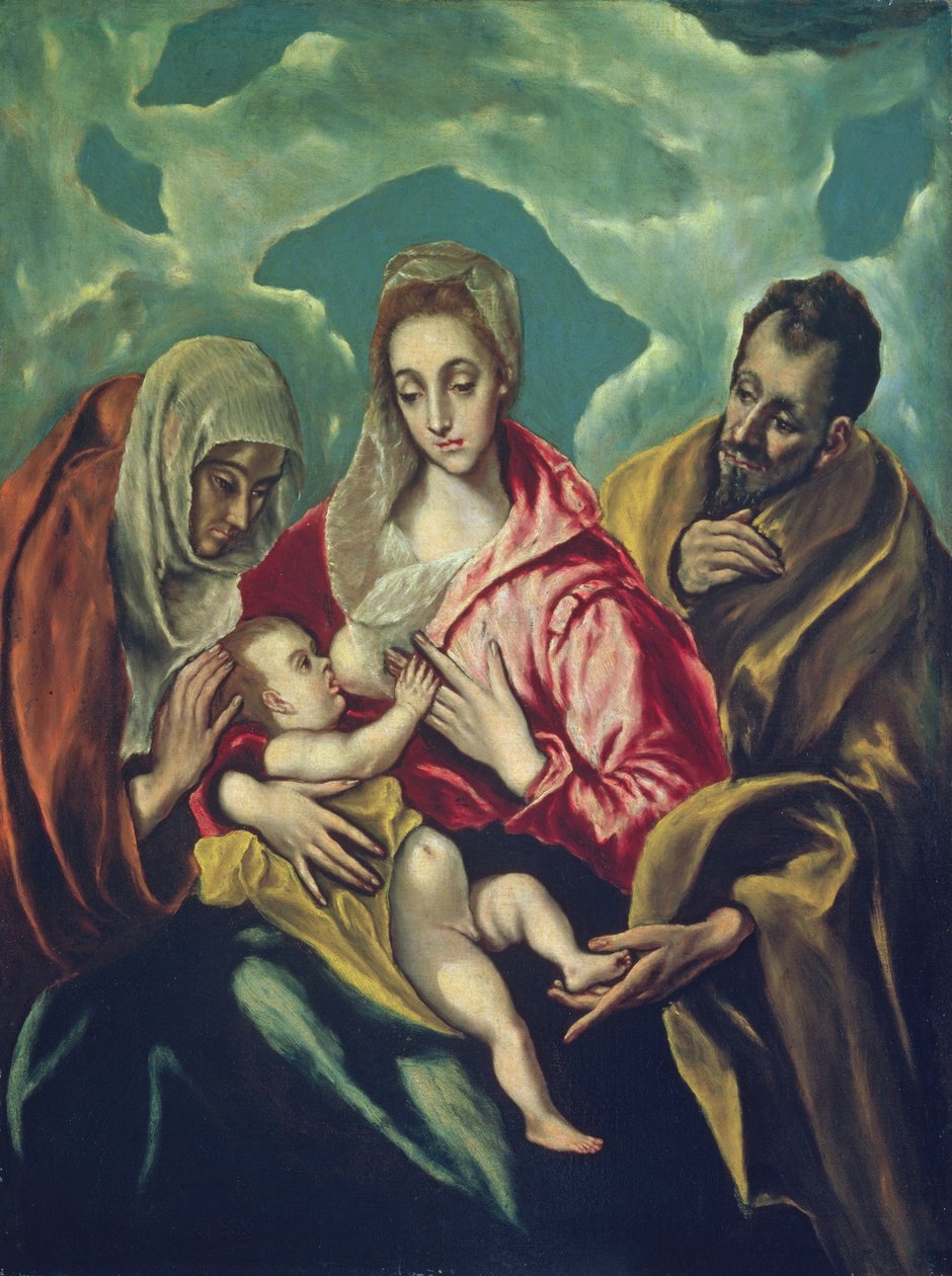 Aziz Elizabeth ile Kutsal Aile by El Greco