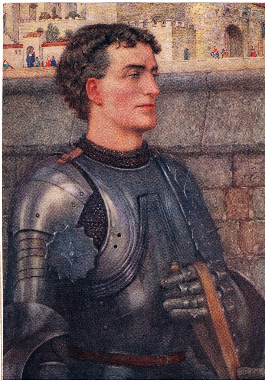 Lancelot, c.1910 (renkli taş) by Eleanor Fortescue Brickdale