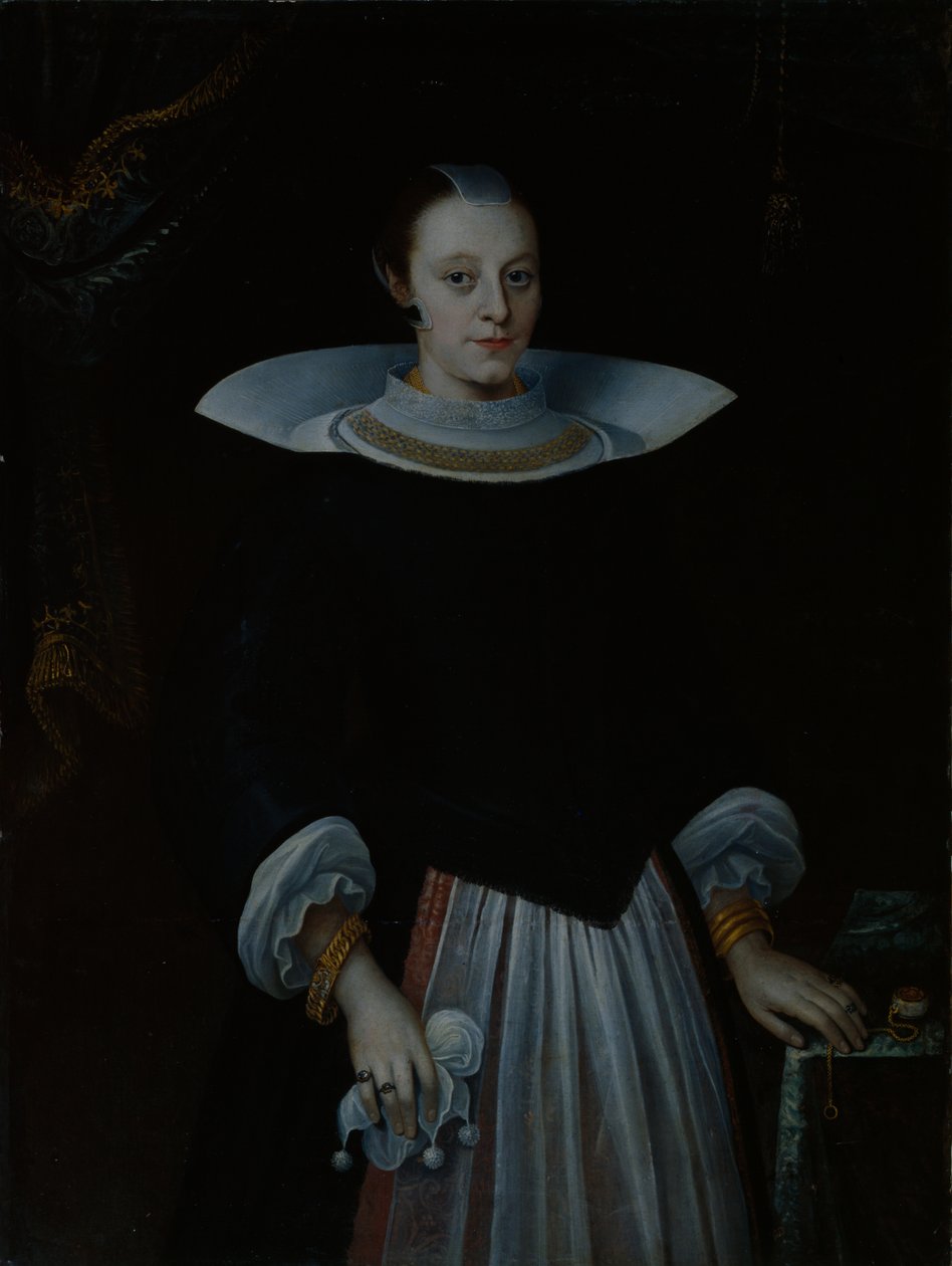 Margrethe Rasmusdaughter Spons (panelde yağ) by Elias Figenschou