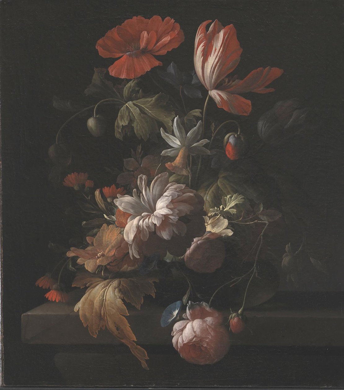 Bir kasede çiçekler by Elias van den Broeck
