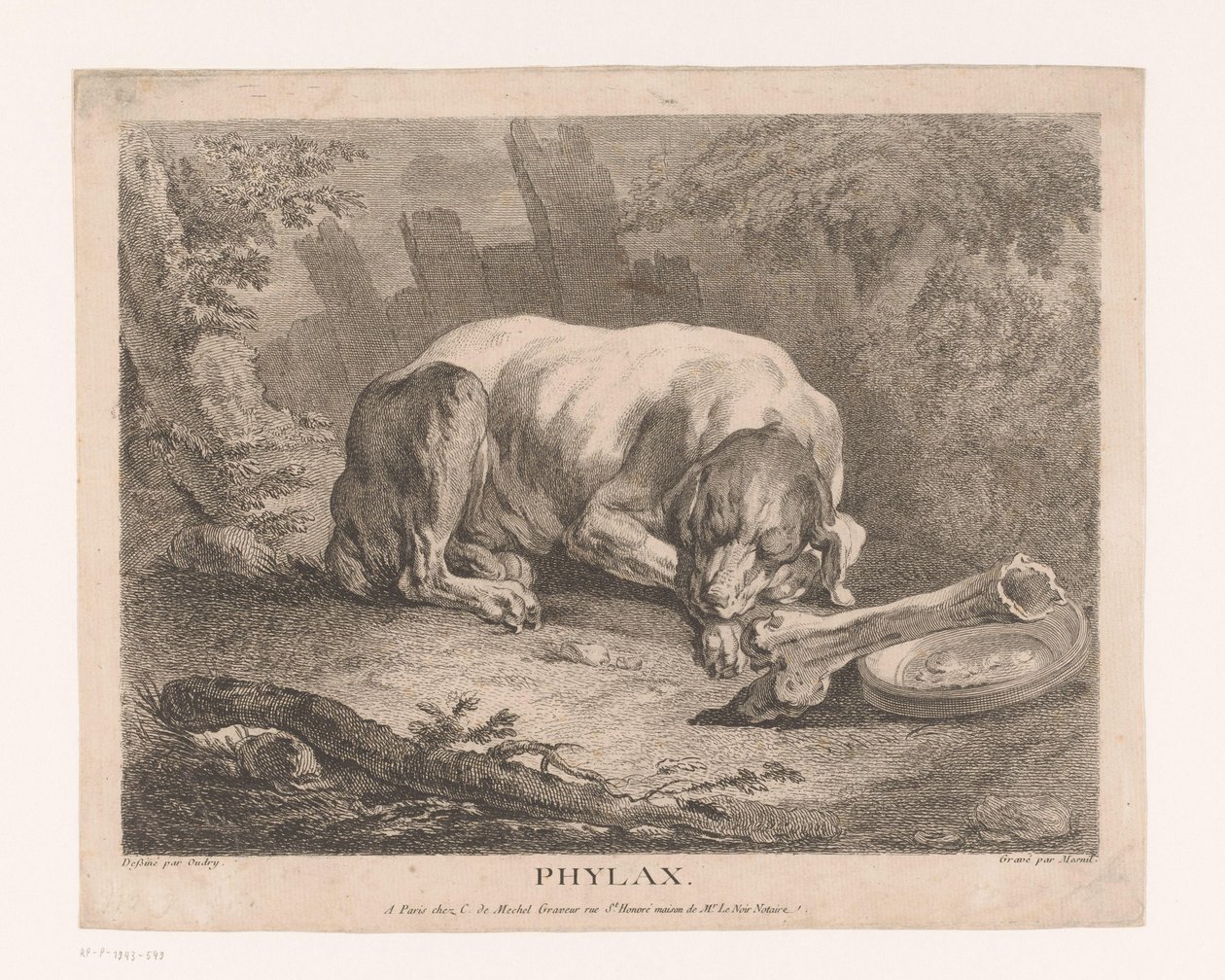 Uyuyan köpek Phylax (nesne üzerindeki başlık) by Élie du Mesnil