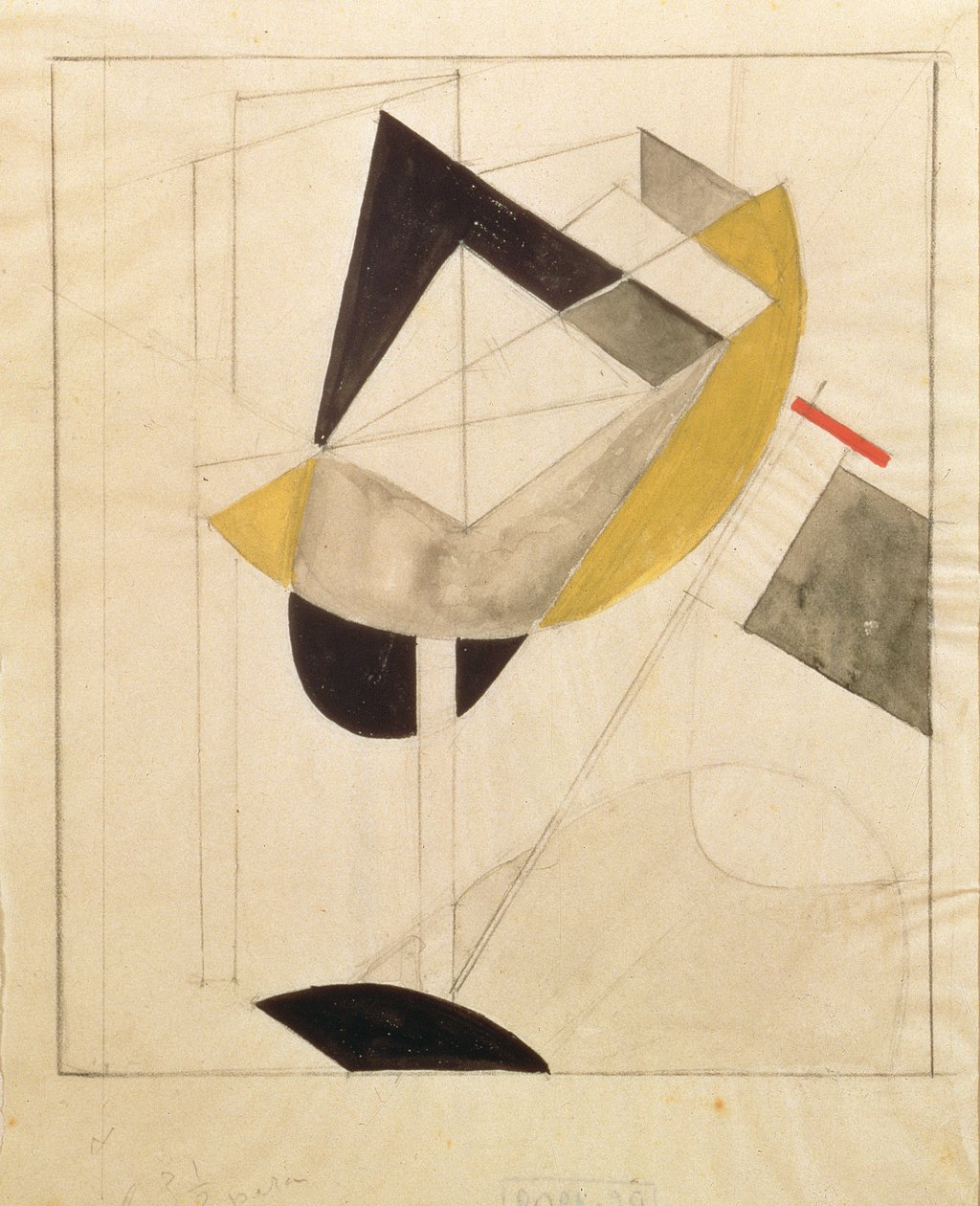Proun 19, 1920 (kağıt üzerinde kalem ve wc) by Eliezer Markowich Lissitzky