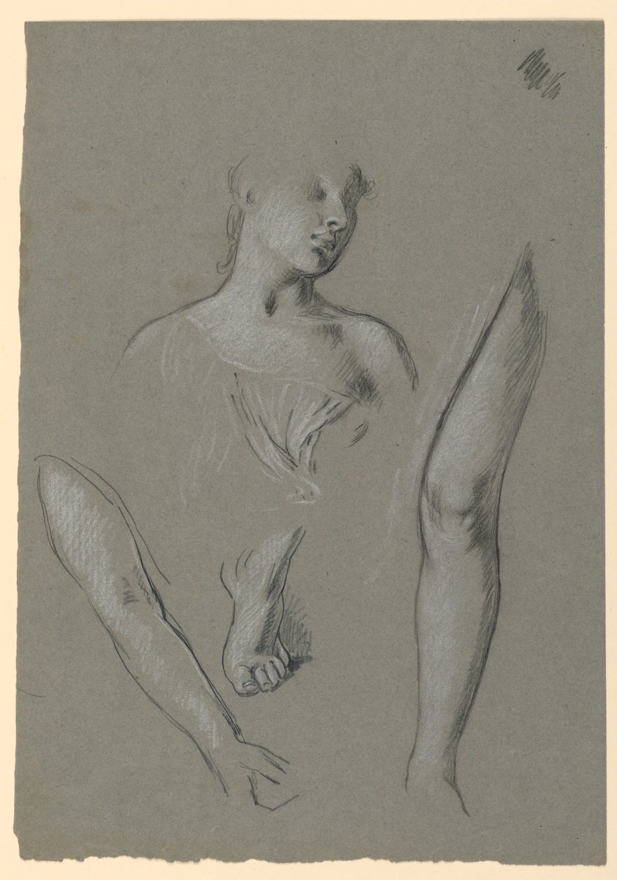 Figür çalışmalarının detayları by Elihu Vedder