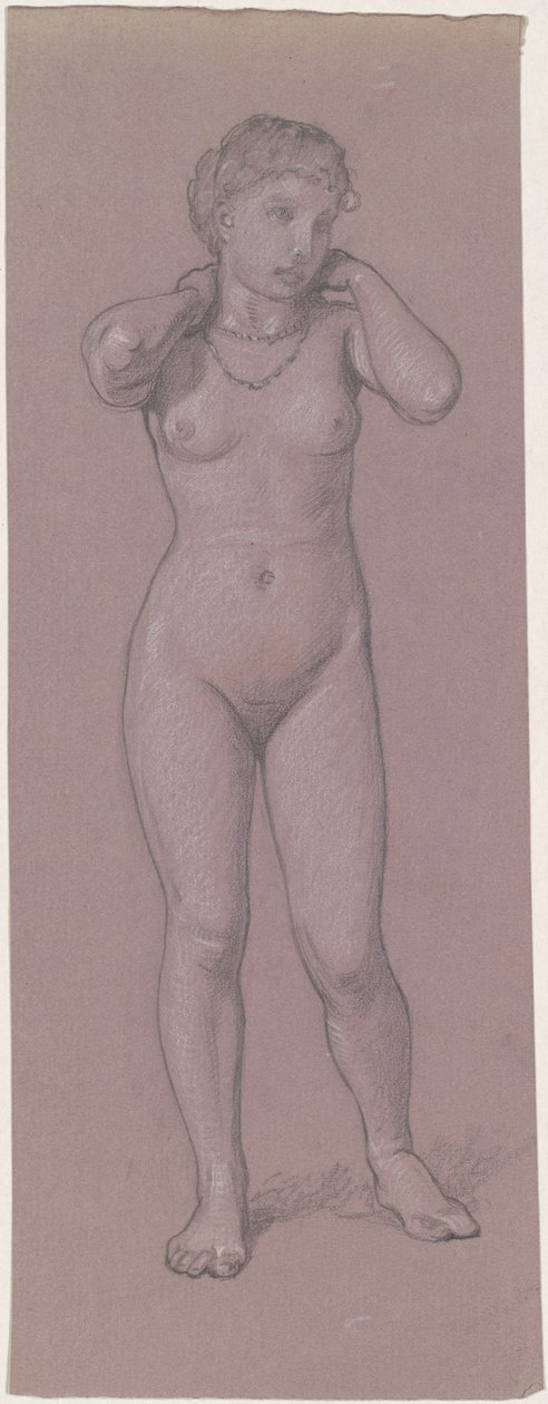 Kolyeli Çıplak Kadın, 1870'ler-1880'ler. by Elihu Vedder
