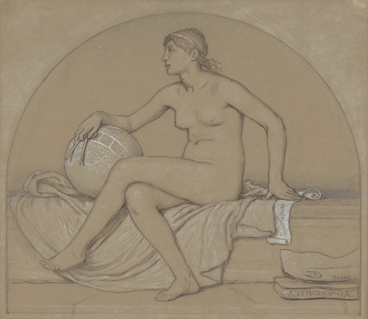 Astronomi Çalışması, 1892. by Elihu Vedder