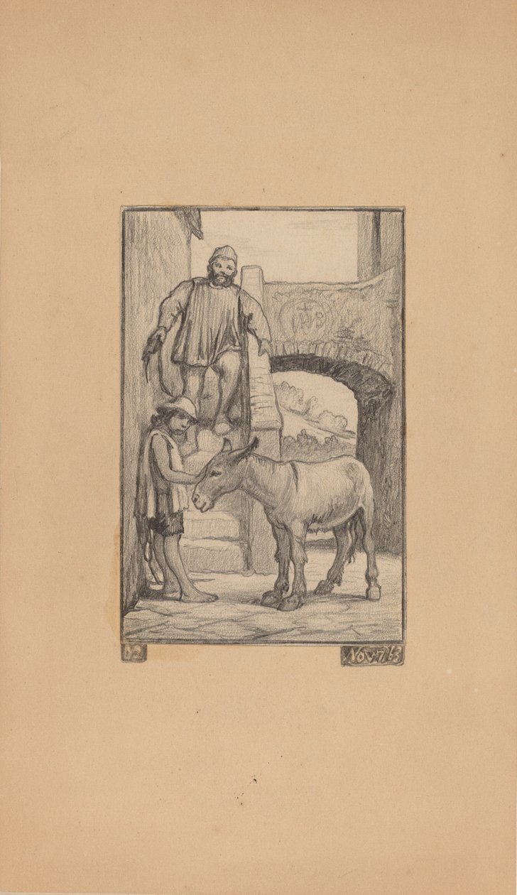Oğul ve Eşek, 1863. by Elihu Vedder