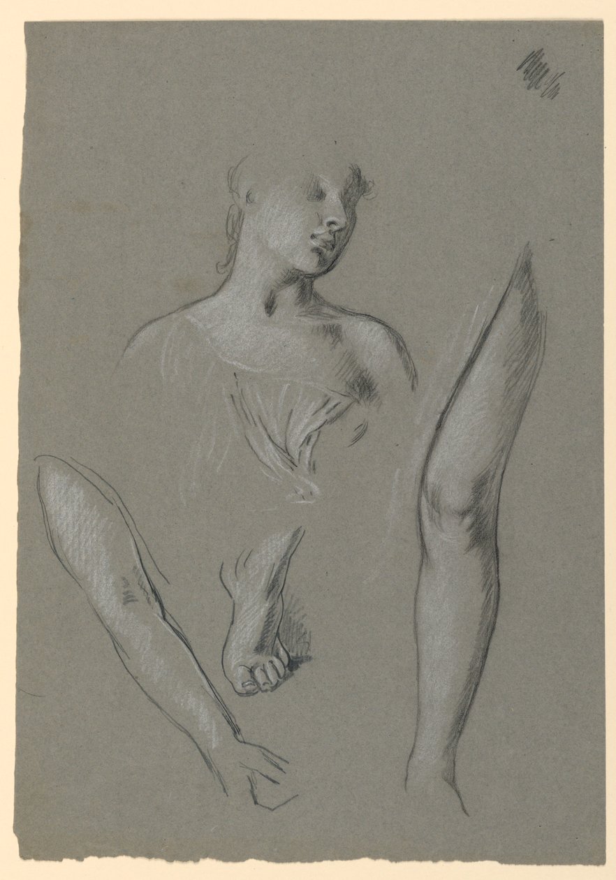 figür çalışmalarının detayları by Elihu Vedder