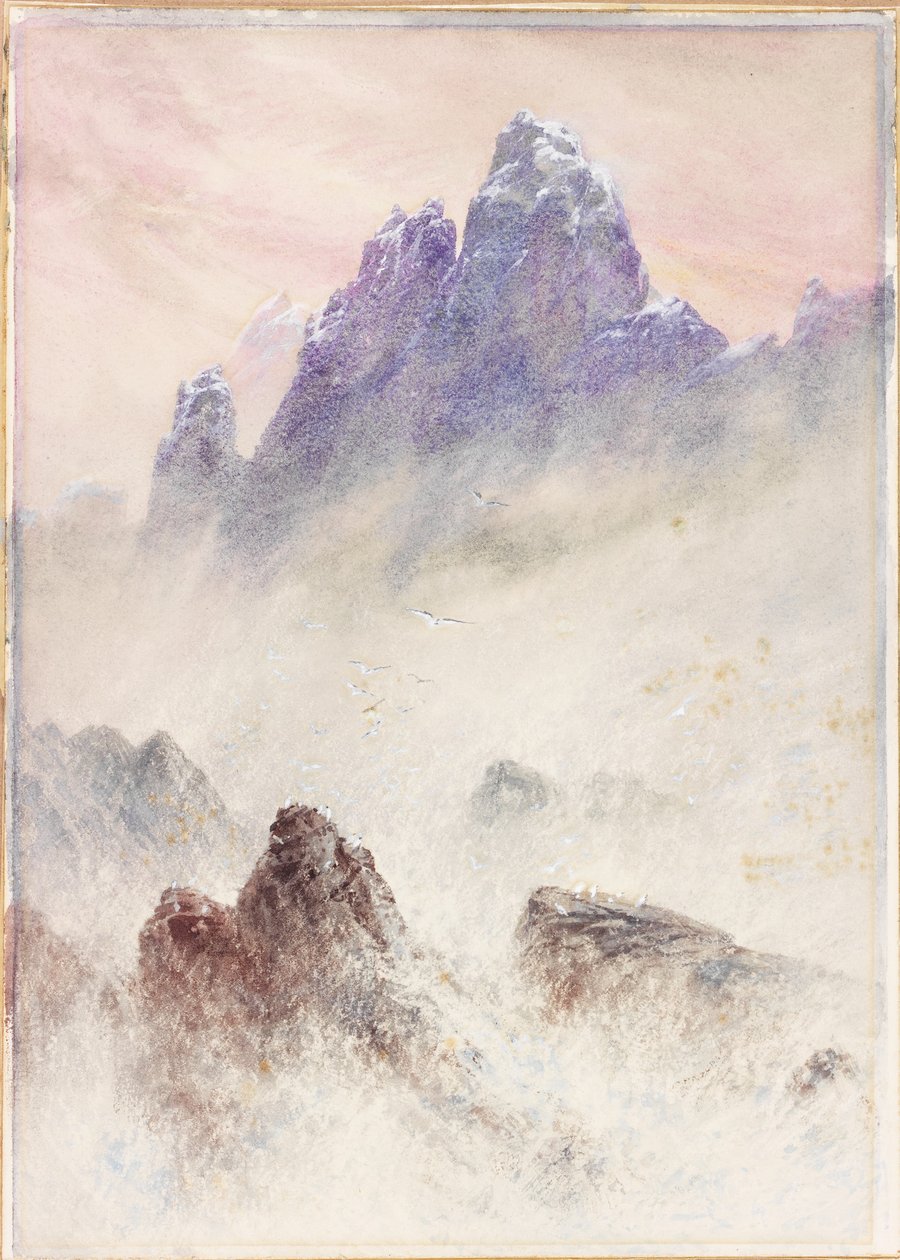 Lofoten Adaları (kart üzerinde gövde rengi ve sulu boya) by Elijah Walton