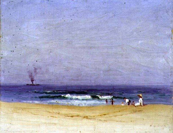 Sahilde (tuval üzerine yağlı boya) by Elioth Gruner