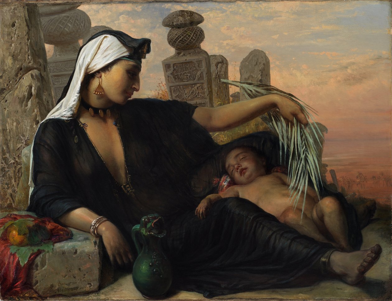 Bebeğiyle Mısırlı Fellah Kadın by Elisabeth Maria Anna Jerichau Baumann